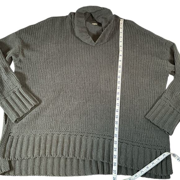 AERIE Sweater SZ Medium Chenille Oversized Chunky Turtleneck Soft Pullover Gray - Picture 7 of 12